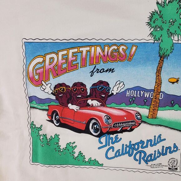 VINTAGE Rare 80's The California Raisins Sweatshirt Sun Sportswear Large - Picture 4 of 16
